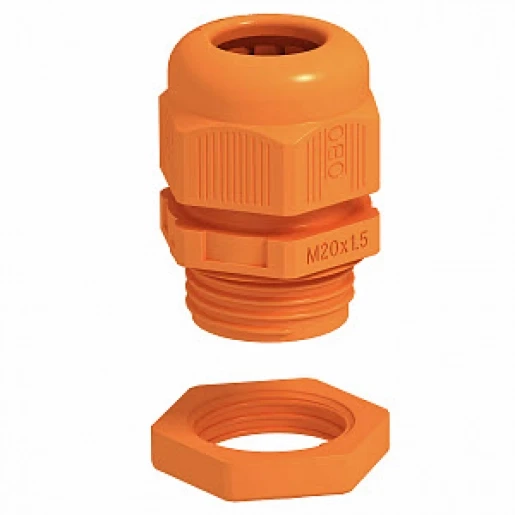 OBO Wartel en tegenmoer VM20 voor Firebox T M20 PA/GF oranje RAL 2003
