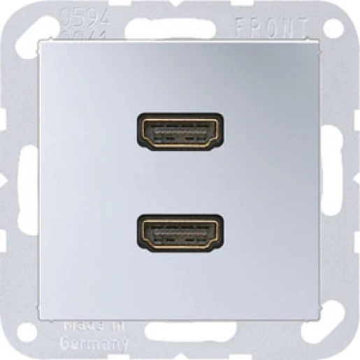 Jung A range afdekking a500 aluminium 2x hdmi MAA1133AL