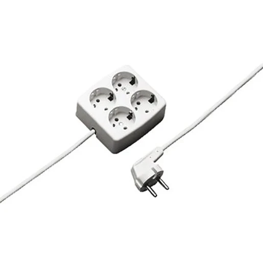 Martin Kaiser Tafelcontactdoos vierkant snoer 1,5m-3x1,5 + haaks 4RA 16A IP20 snoer 3m 536ZL3-15W/KWS