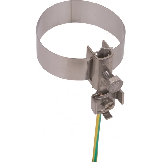 Dehn Earthing pipe clamp d 27-168mm with connection clamp 2x4-25mm² stst