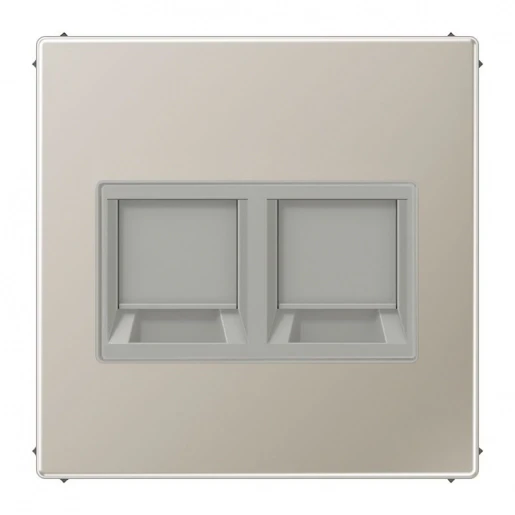 Jung LS range centraalplaat- (onderdeel) afdekking edelstaal Modular-Jack 2 connectoren MetaalZonder label RVS ES1969-2AT