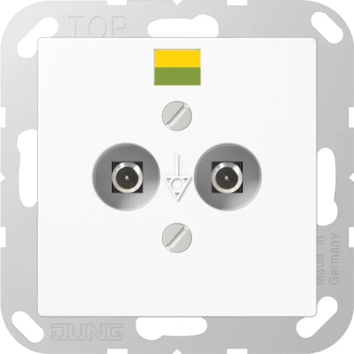 Jung AS range potentiaal aardingscontactdoos contactdoos 2-voudig inbouw Glanzend wit SPA565-2WW