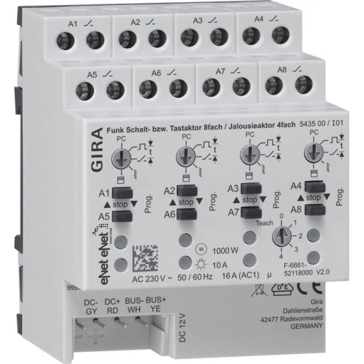Gira Dr.l.sch./tastact.8v/jl.act.4v DIN-rail eNet