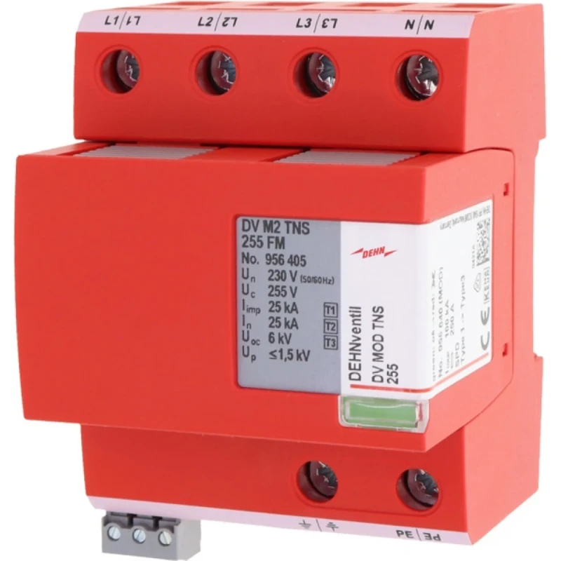 Dehn Combined arrester Type 1+2+3 DEHNventil M2 two-pole f. TN-S systems w remote signalling contact
