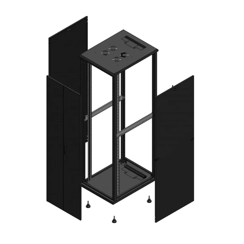 Gigamedia Vloer patchkast AV dubbel TOL SP 19" 42HE 600x800mm Zwart GGM 704268PTDSP