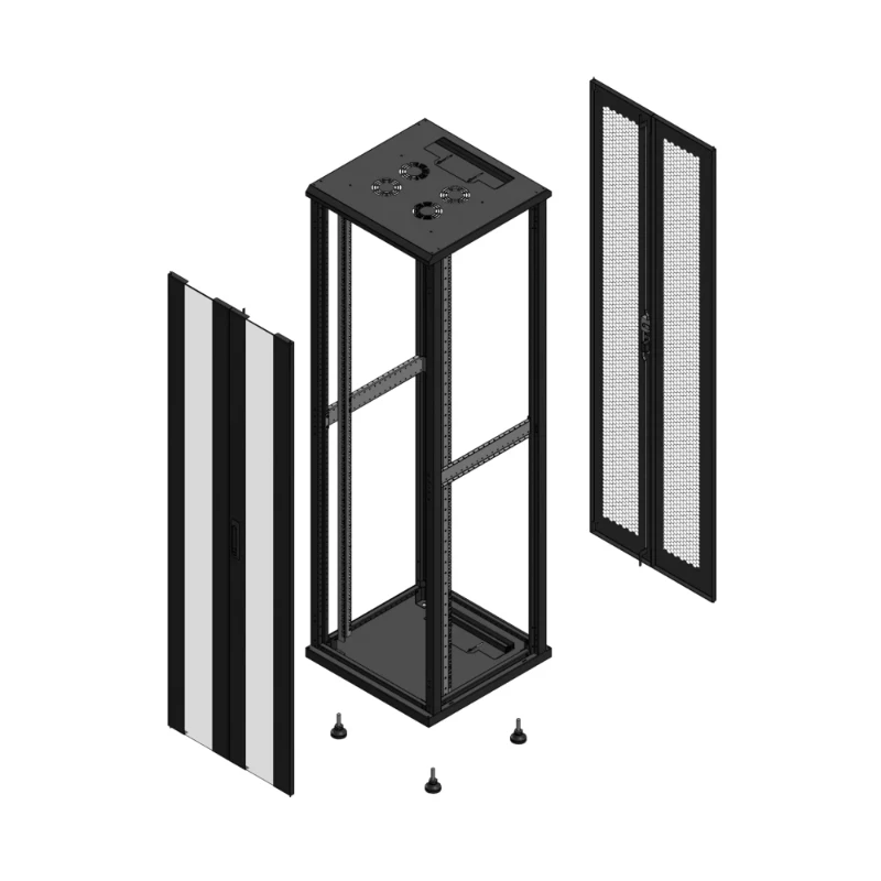 Gigamedia Vloer patchkast AV dubbel VER AR dubbel PER EX 19" 42HE 600x600mm Zwart GGM 704266PVDPPDEX