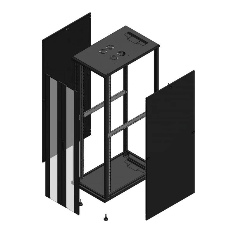 Gigamedia Vloer patchkast AV dubbel VER SP 19" 42HE 600x1000mm Zwart GGM 7042610PVDSP