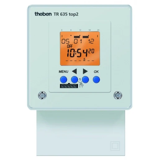 Theben TR635 digitale schakelklok paneelbouw Frontmontage 72x72 230 - 240V 1 kanaal 16A AC 6350100