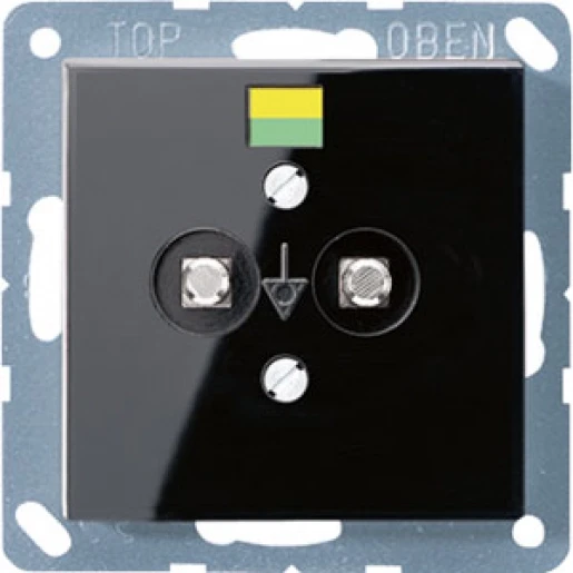 Jung A range potentiaal aardingscontactdoos a500 slagvast contactdoos 2-voudig inbouw Glanzend zwart A565-2BFSW
