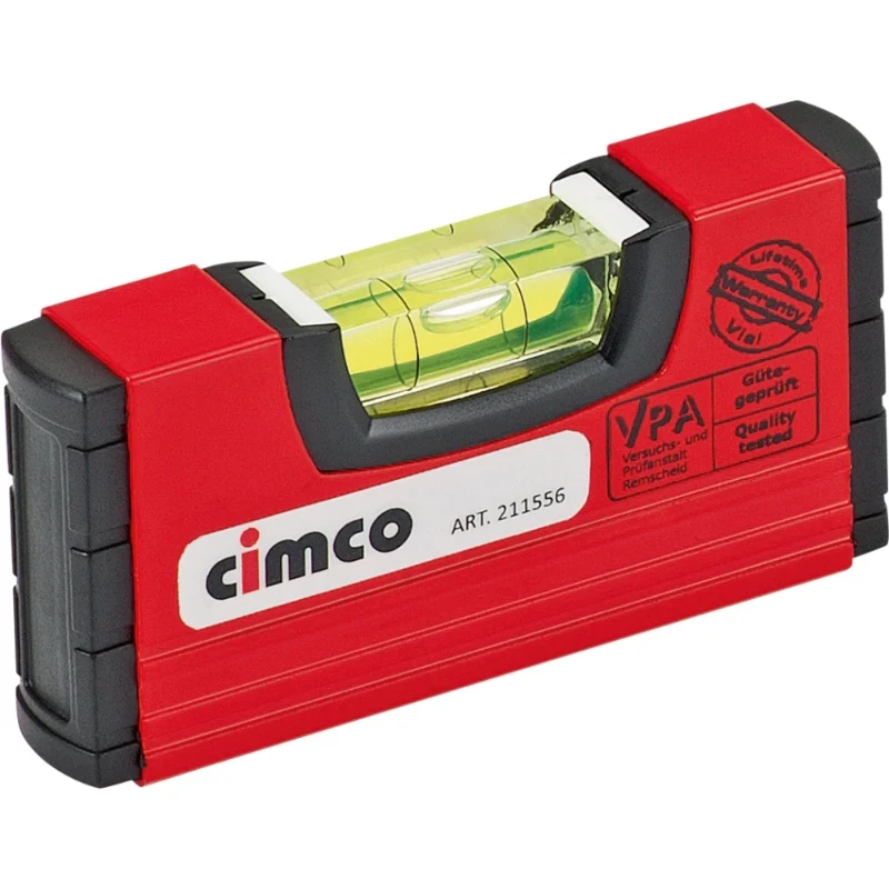 Cimco Mini waterpas 100mm 1 libellen Aluminium 211556