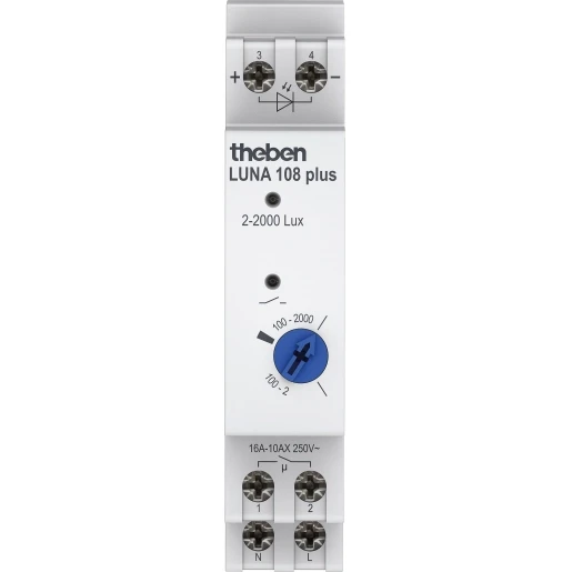 Theben Luna Schemerschakelaar lichtsensor DIN-rail Inbouw 230V 16A 1080900