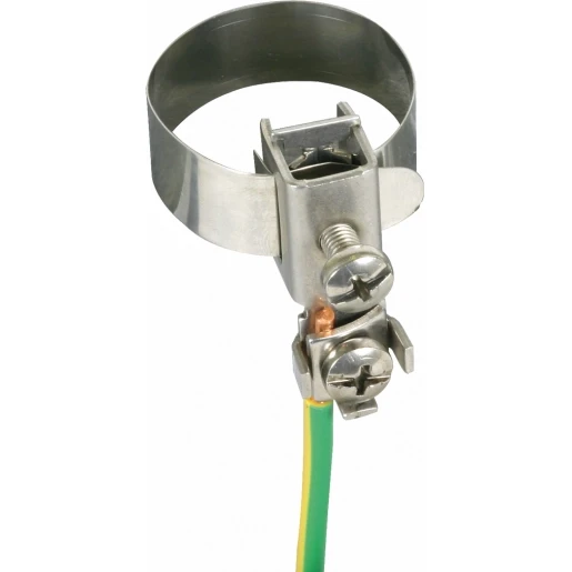 Dehn Earthing pipe clamp d 10-27mm (1/8-3/4") w.terminal clamp 2x2.5-10m