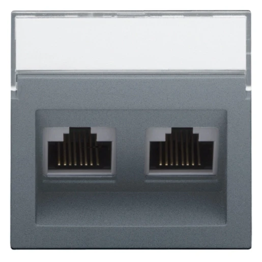 Niko Pure Centraalplaat data Modular-Jack Centraalplaat 2 connectoren Zonder label grijs 220-65400