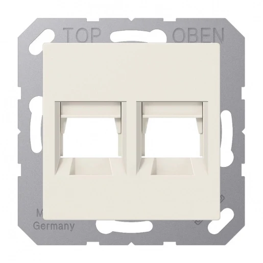 Jung AS range centraalplaat- (onderdeel) afdekking a(s)500 Modular-Jack 2 connectoren Zonder label wit A1569-2AT