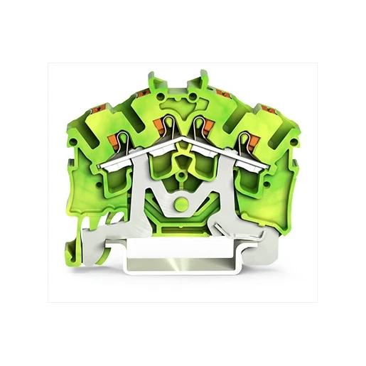 Wago 4-DRAADS AARDKLEM MET DRUKKNOP 2,5MM² GROEN-GEEL