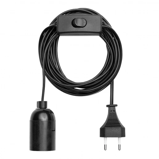 Bailey Cord 350cm Black E27 European plug & Switch