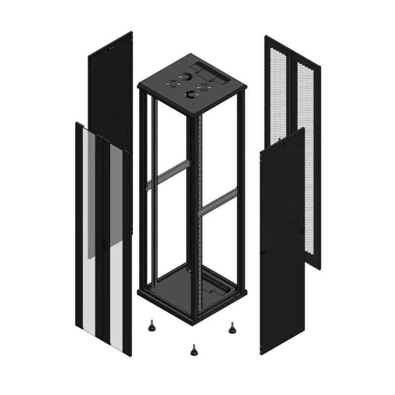 Gigamedia Vloer patchkast AV dubbel VER AR dubbel PER 19" 42HE 600x600mm Zwart GGM 704266PVDPPD