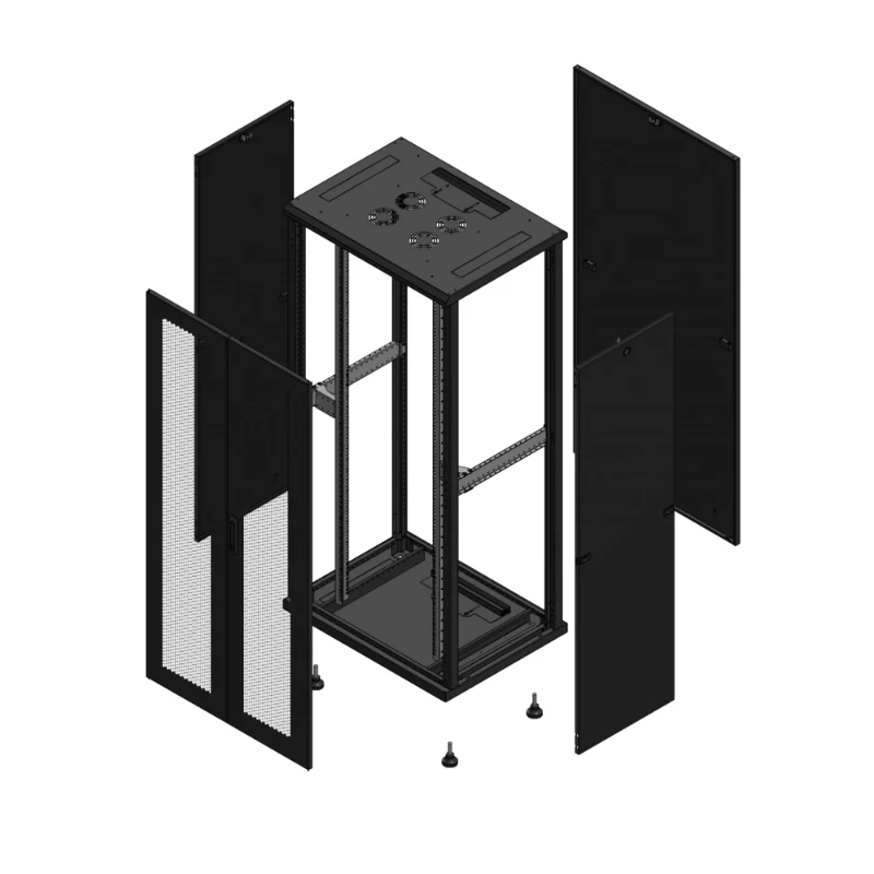 Gigamedia Vloer patchkast AV dubbel PER PAR 19" 36HE 800x600mm Zwart GGM 703686PPDPAR