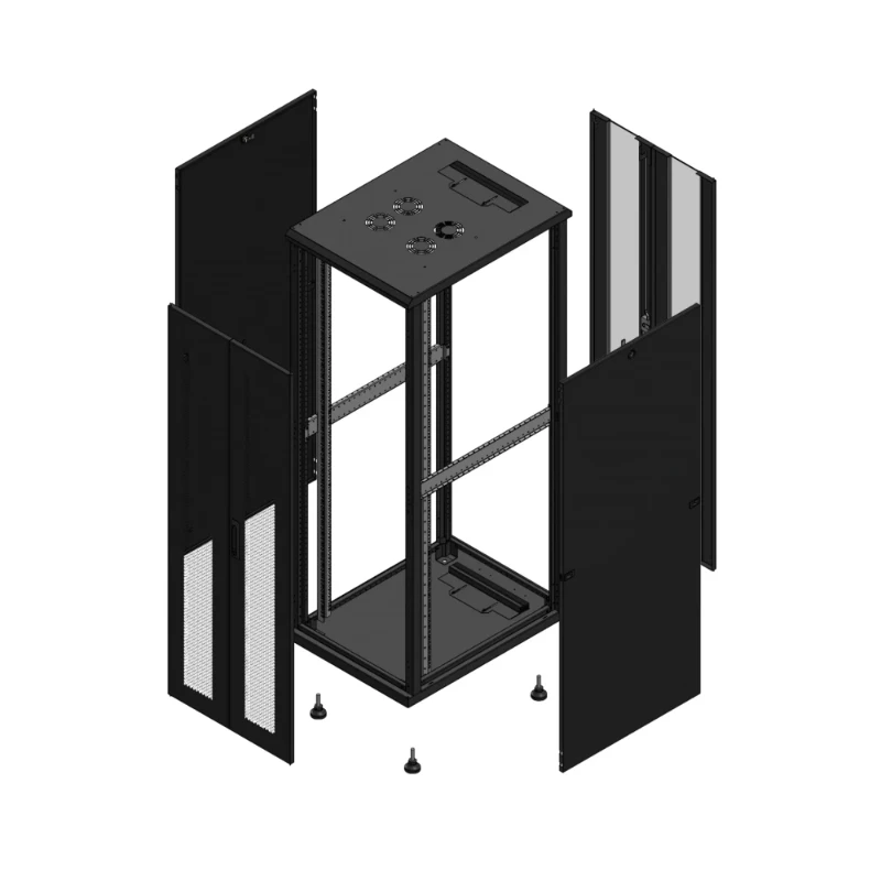 Gigamedia Vloer patchkast AV dubbel PER AR dubbel VER 19" 36HE 600x800mm Zwart GGM 703668PPDPVD