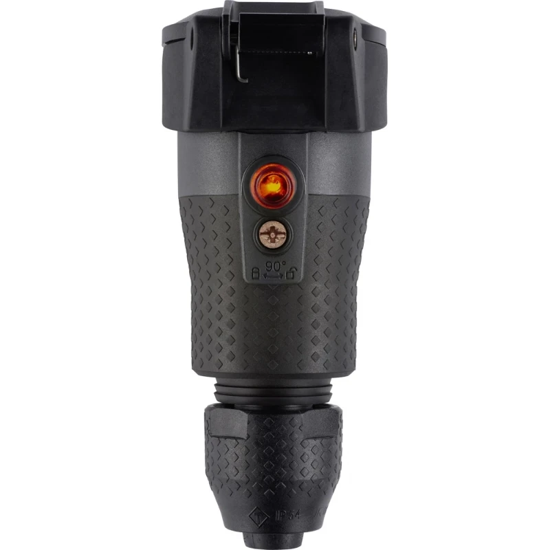 ABL Professional koppeling SCHUKO Elamid-2K zwart zelfsl.Klapdeksel