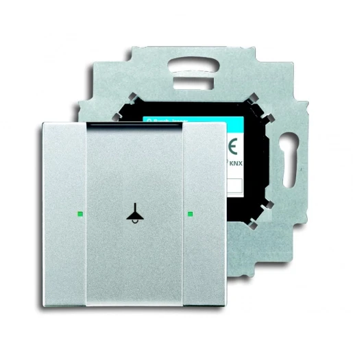 ABB Busch-Jaeger KNX, Future Tastsensor KNX enkelvoudig aluminium met tekstv IP20 RAL 9006 2CKA006115A0181