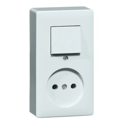 Peha combinatie wipschakelaar universeel (zonder aarde) 2-p opbouw IP20 00274621