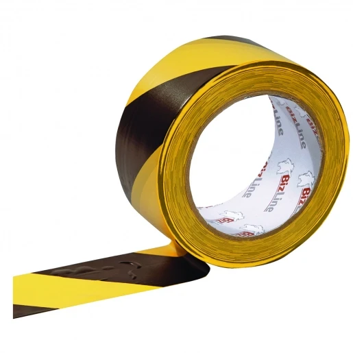 Bizline Markeringstape zelfklevend zwart-geel 50mmx33m pvc