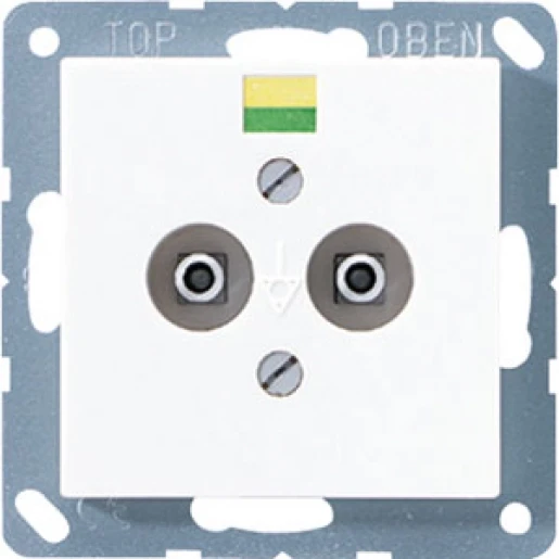 Jung A range potentiaal aardingscontactdoos a500 slagvast contactdoos 2-voudig inbouw Glanzend wit A565-2BFWW