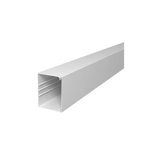 OBO WDK Wandkanaal 2000x130x100mm PVC Bodemperforatie met deksel wit RAL 9010 6191347
