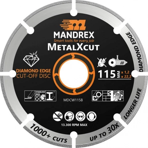 Mandrex Diamant doorslijpschijf 115mm 18570115