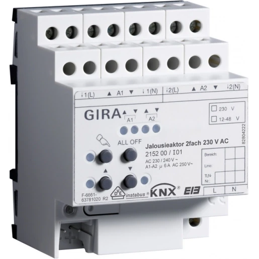 Gira Jl.act. 2-v AC 230 V hand KNX DIN-rail