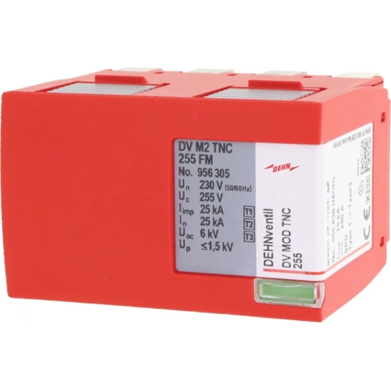 Dehn Protection module combined arrester Type 1+2+3 three-pole for DV M2 TNC 255 FM
