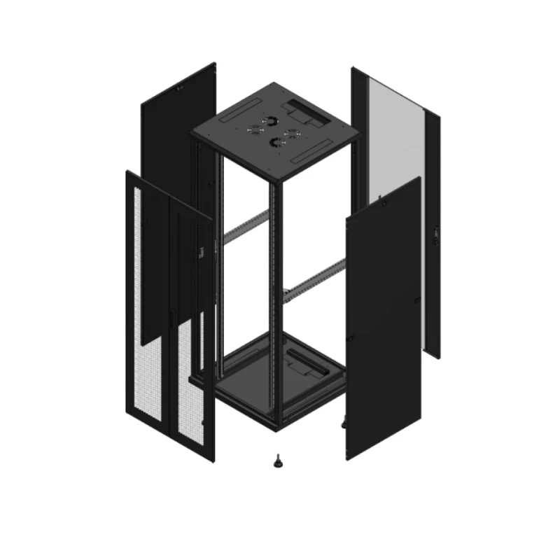 Gigamedia Vloer patchkast AV dubbel PER AR enkel VER 19" 42HE 800x800mm Zwart GGM 704288PPDPVS