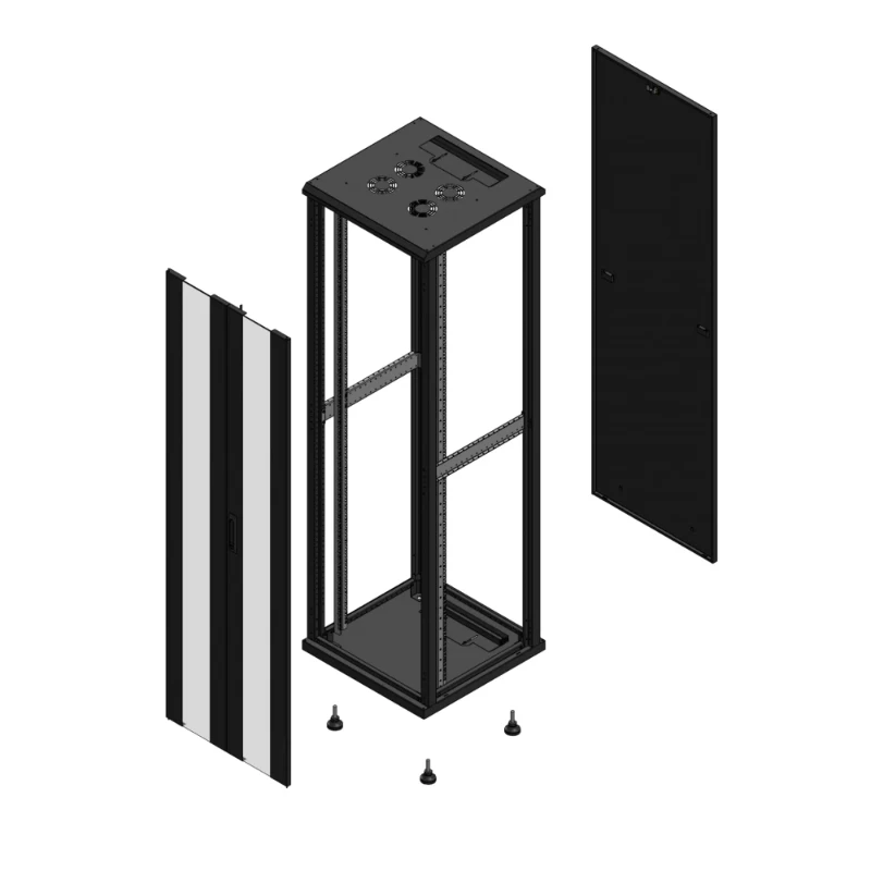 Gigamedia Vloer patchkast AV dubbel VER PAR EX 19" 42HE 600x600mm Zwart GGM 704266PVDPAREX