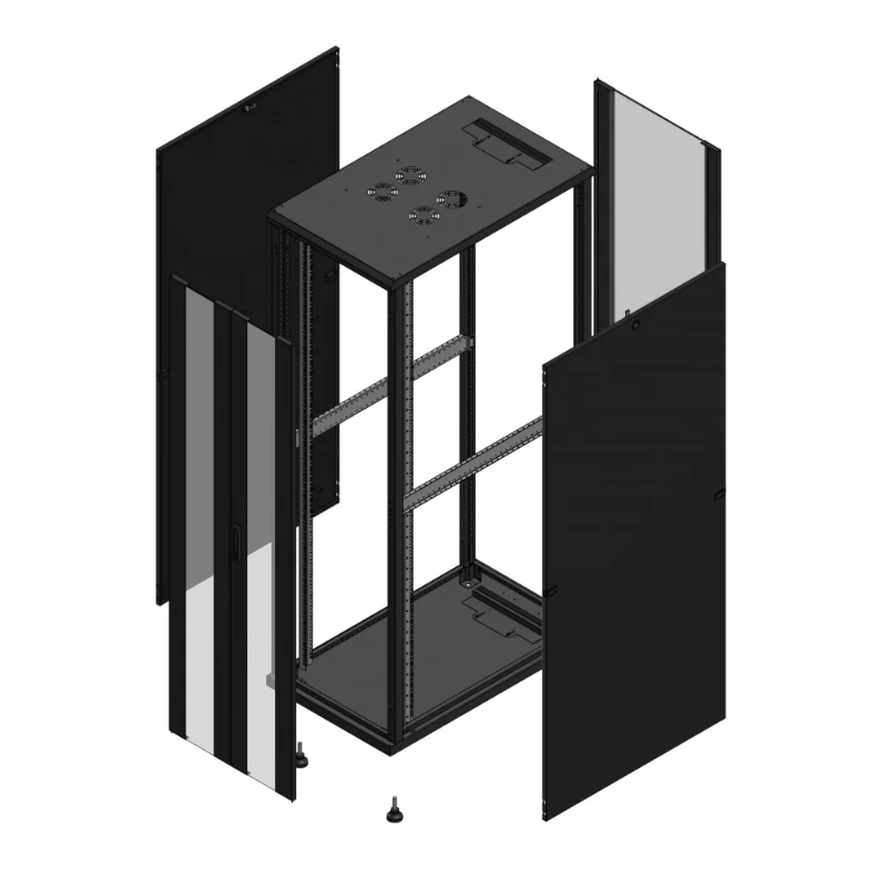 Gigamedia Vloer patchkast AV dubbel VER AR enkel VER 19" 42HE 600x1000mm Zwart GGM 7042610PVDPVS
