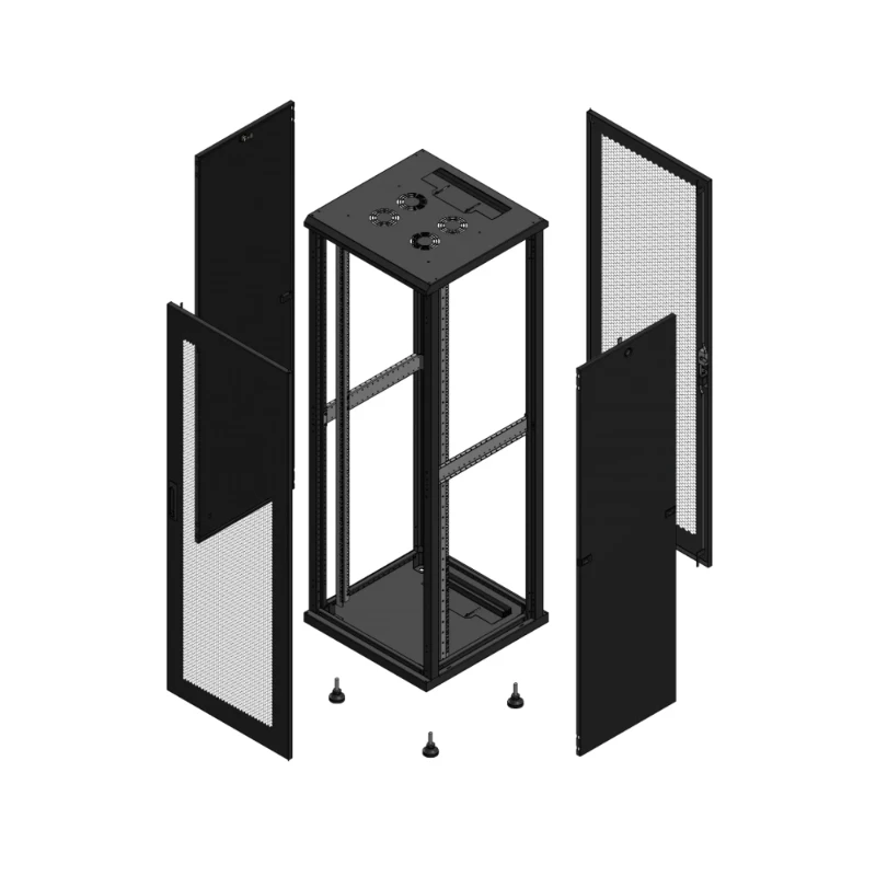 Gigamedia Vloer patchkast AV enkel PER AR enkel PER 19" 36HE 600x600mm Zwart GGM 703666PPSPPS