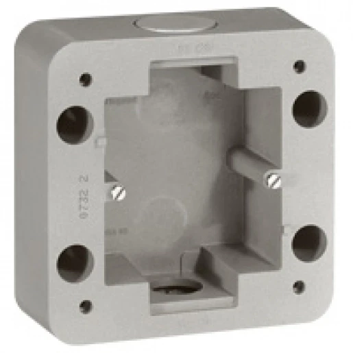 Legrand Soliroc Opbouwdoos IK10 1-voudig 1 module grijs Horizontaal en verticaal 077890