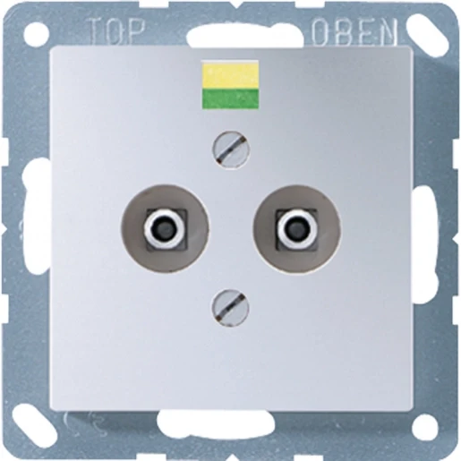 Jung A range potentiaal aardingscontactdoos a500 contactdoos 2-voudig inbouw Mat aluminium A565-2NAL