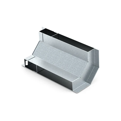 HPL Stijgstuk 190x28mm 2 compartimenten staal 811.0060