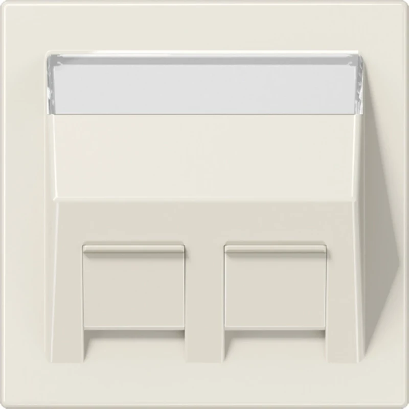 Jung LS range afdekking ls990 Centraalplaat 2 connectoren Met label wit LS569-30BFPL