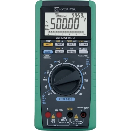 Kyoritsu Digitale multimeter low-pass filter + logging functie 1000v ac/dc cat iv analoog/digitaal 010620001b