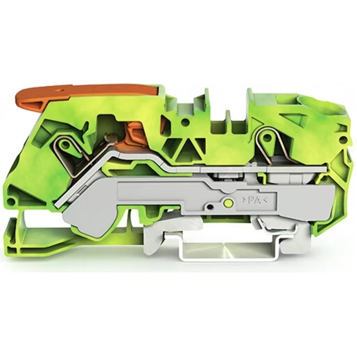 Wago 2-DRAADS AARDKLEM MET HENDEL EN PUSH-IN CAGE CLAMP 16MM² GROEN-GEEL