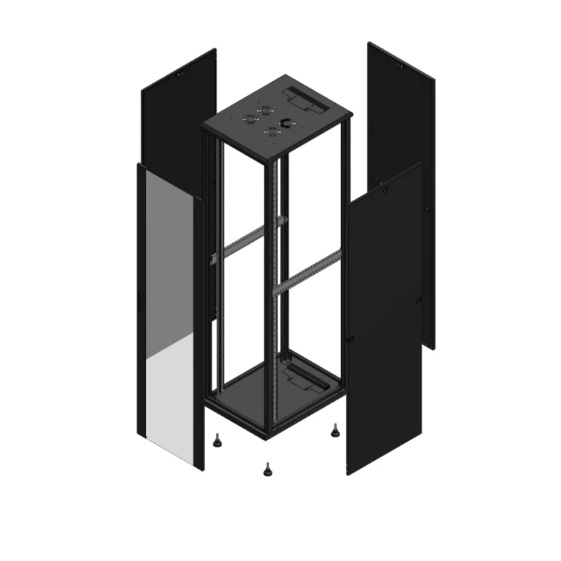 Gigamedia Vloer patchkast AV enkel VER PAR 19" 47HE 600x800mm Zwart GGM 704768PVSPAR