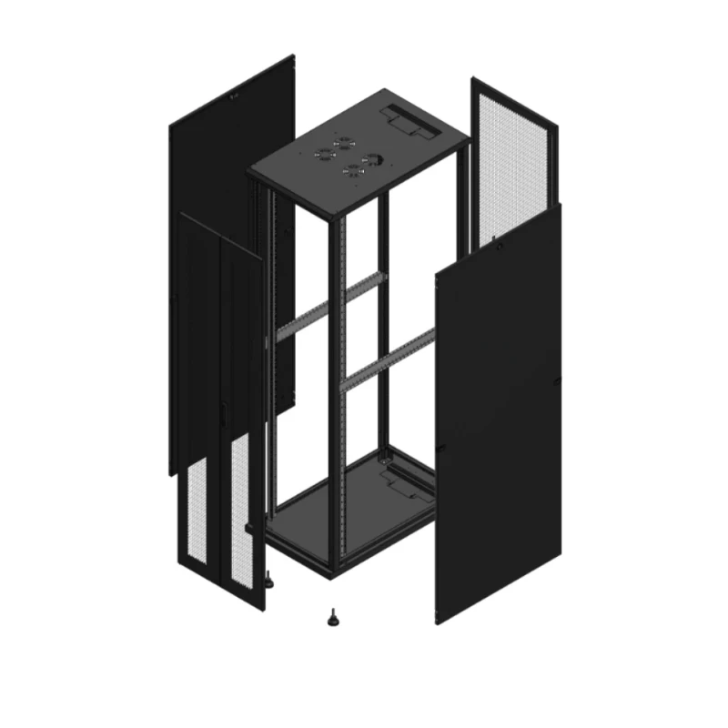 Gigamedia Vloer patchkast AV dubbel PER AR enkel PER 19" 47HE 600x1000mm Zwart GGM 7047610PPDPPS