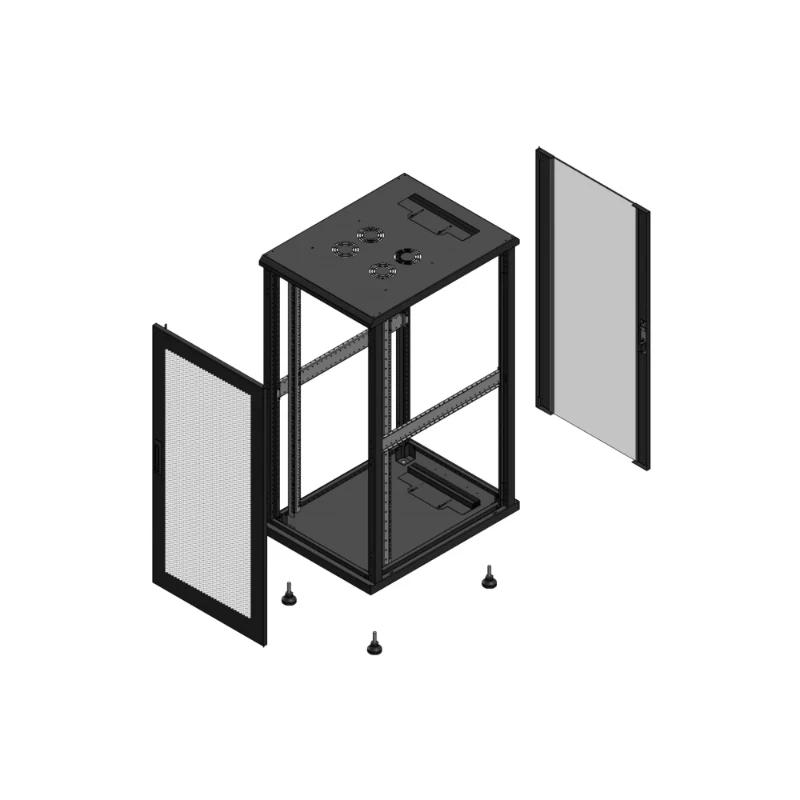 Gigamedia Vloer patchkast AV enkel PER AR enkel VER EX 19" 26HE 600x800mm Zwart GGM 702668PPSPVSEX