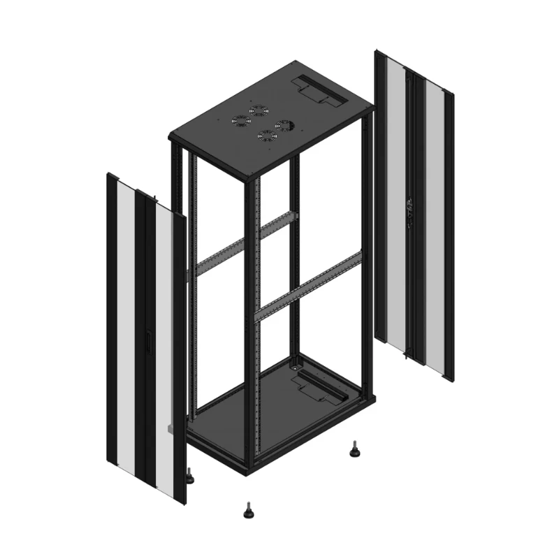 Gigamedia Vloer patchkast AV dubbel VER AR dubbel VER EX 19" 42HE 600x1000mm Zwart GGM 7042610PVDPVDEX