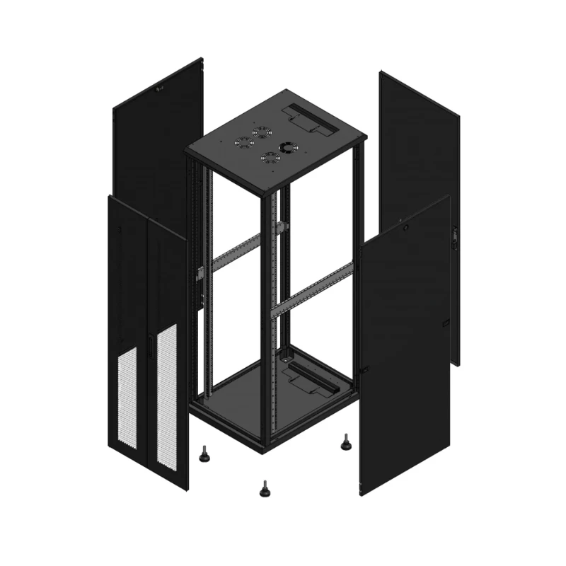 Gigamedia Vloer patchkast AV dubbel PER AR enkel TOL 19" 36HE 600x800mm Zwart GGM 703668PPDPTS