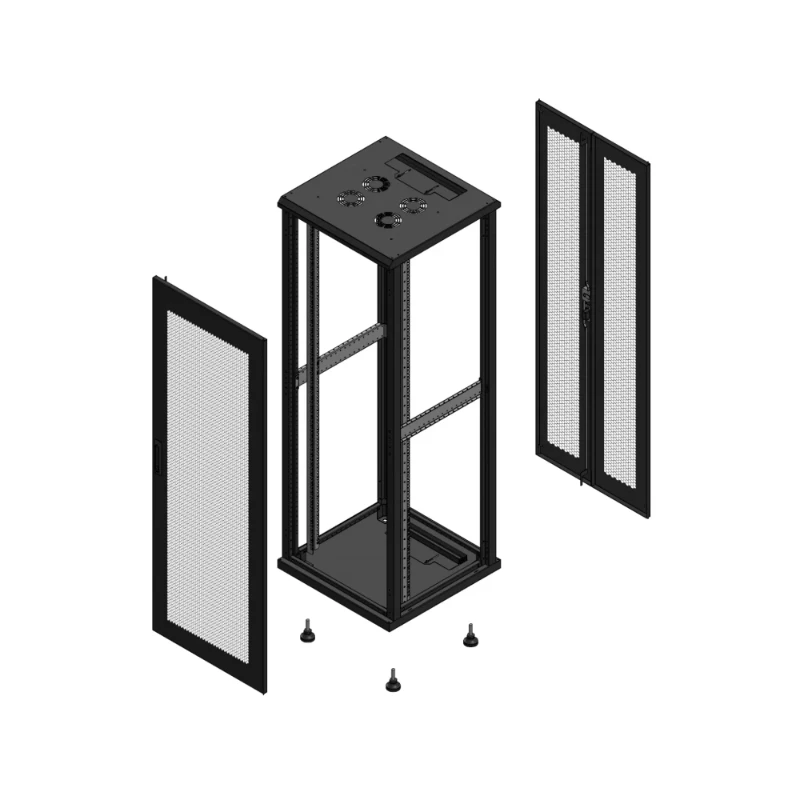 Gigamedia Vloer patchkast AV enkel PER AR dubbel PER EX noi 19" 36HE 600x600mm Zwart GGM 703666PPSPPDEX