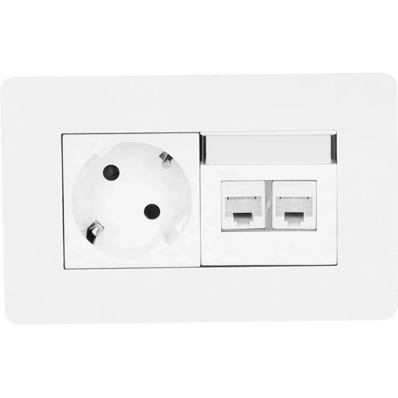 OCS Evia 1x 230V RA + 2x Cat6U 1m GST wit
