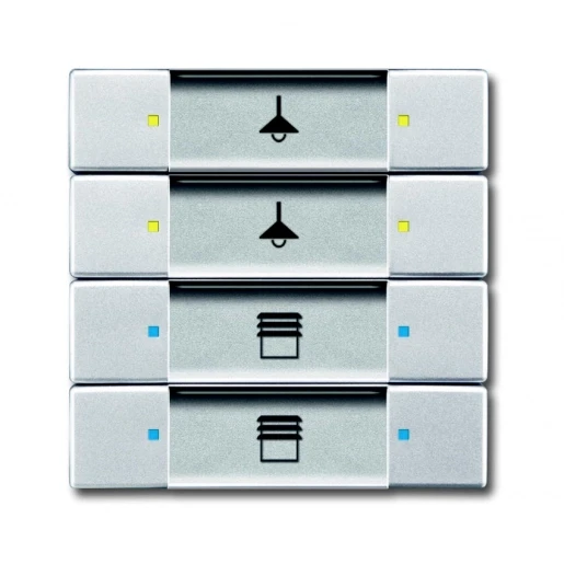 ABB Busch-Jaeger KNX, Future Tastsensor multifunctioneel KNX 8-voudig aluminium met tekstv IP20 RAL 9006 2CKA006117A0211
